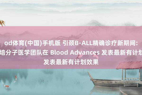 od体育(中国)手机版 引颈B-ALL精确诊疗新期间: 陆谈培分子医学团队在 Blood Advances 发表最新有计划效果