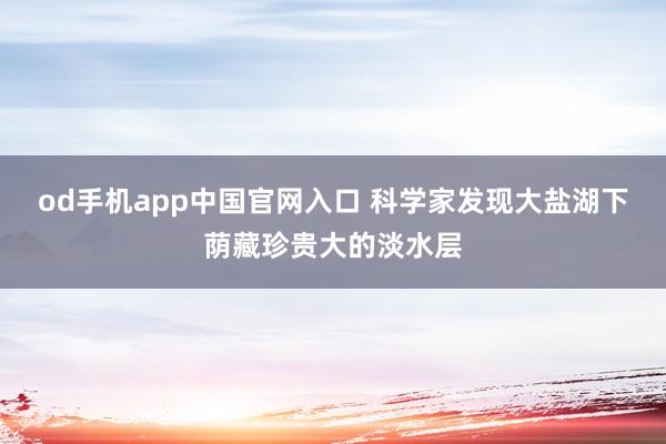 od手机app中国官网入口 科学家发现大盐湖下荫藏珍贵大的淡水层