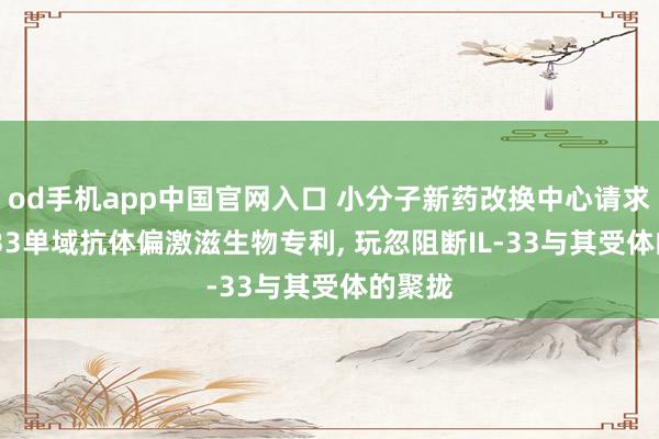 od手机app中国官网入口 小分子新药改换中心请求抗IL-33单域抗体偏激滋生物专利， 玩忽阻断IL-33与其受体的聚拢