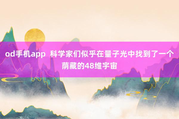 od手机app  科学家们似乎在量子光中找到了一个荫藏的48维宇宙