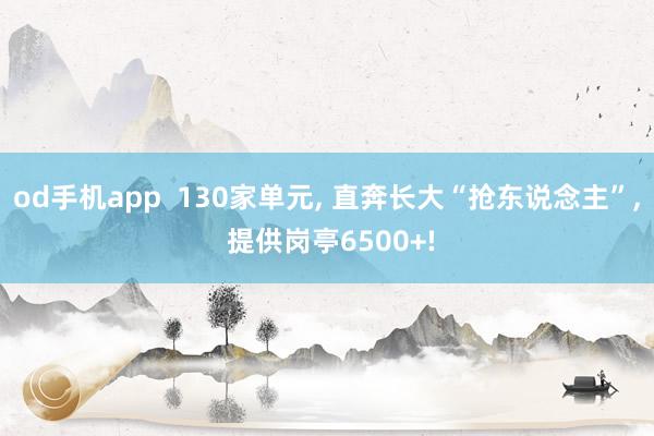 od手机app  130家单元， 直奔长大“抢东说念主”， 提供岗亭6500+!