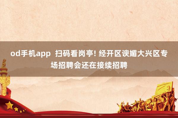 od手机app  扫码看岗亭! 经开区谀媚大兴区专场招聘会还在接续招聘