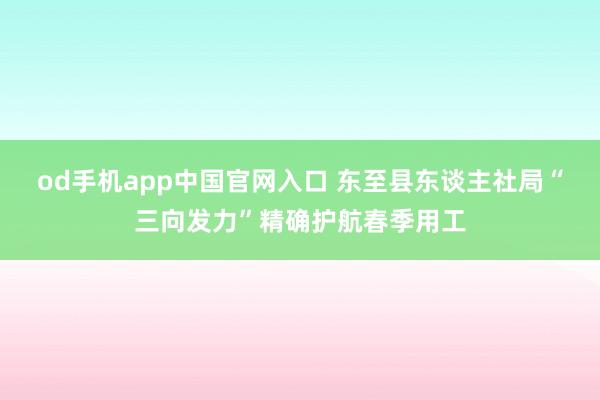 od手机app中国官网入口 东至县东谈主社局“三向发力”精确护航春季用工