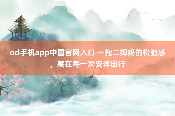 od手机app中国官网入口 一拖二姆妈的松弛感，藏在每一次安详出行