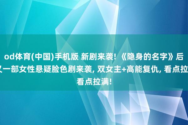 od体育(中国)手机版 新剧来袭! 《隐身的名字》后， 又一部女性悬疑脸色剧来袭， 双女主+高能复仇， 看点拉满!