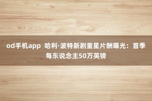 od手机app  哈利·波特新剧童星片酬曝光：首季每东说念主50万英镑