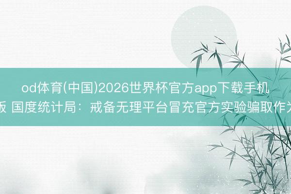 od体育(中国)2026世界杯官方app下载手机版 国度统计局：戒备无理平台冒充官方实验骗取作为