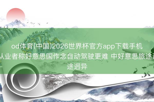 od体育(中国)2026世界杯官方app下载手机版 从业者称好意思国作念自动驾驶更难 中好意思旅途迥异