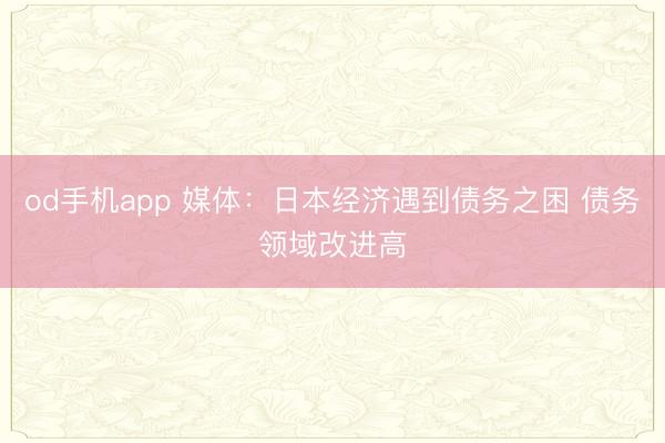 od手机app 媒体：日本经济遇到债务之困 债务领域改进高