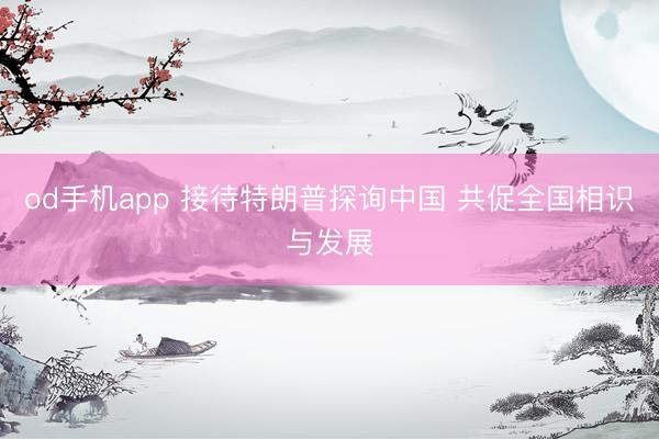 od手机app 接待特朗普探询中国 共促全国相识与发展