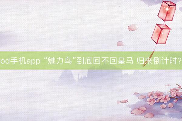 od手机app “魅力鸟”到底回不回皇马 归来倒计时？