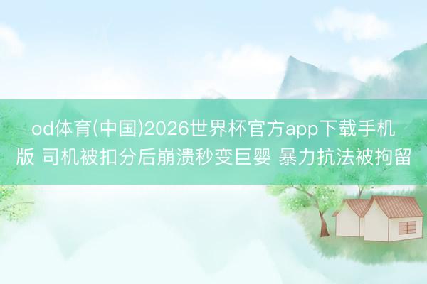 od体育(中国)2026世界杯官方app下载手机版 司机被扣分后崩溃秒变巨婴 暴力抗法被拘留
