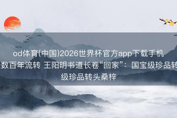 od体育(中国)2026世界杯官方app下载手机版 历经数百年流转 王阳明书道长卷“回家”：国宝级珍品转头桑梓