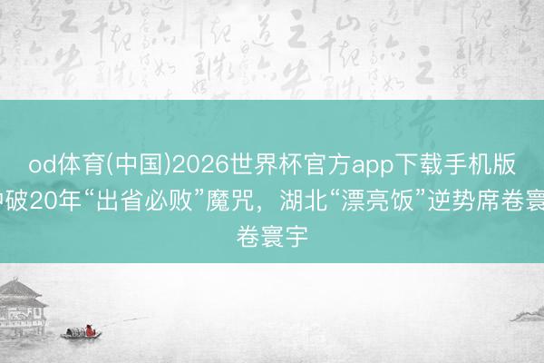 od体育(中国)2026世界杯官方app下载手机版 冲破20年“出省必败”魔咒，湖北“漂亮饭”逆势席卷寰宇