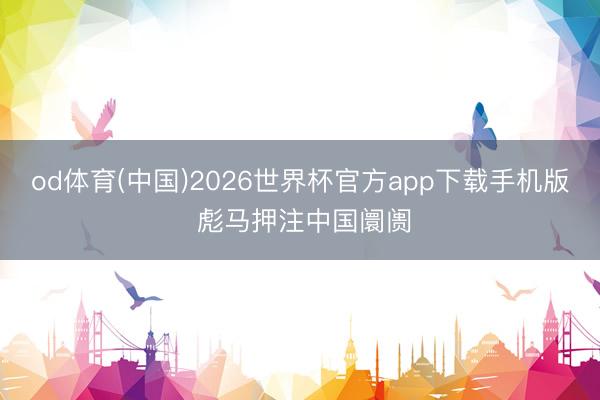 od体育(中国)2026世界杯官方app下载手机版 彪马押注中国阛阓
