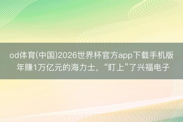 od体育(中国)2026世界杯官方app下载手机版 年赚1万亿元的海力士，“盯上”了兴福电子