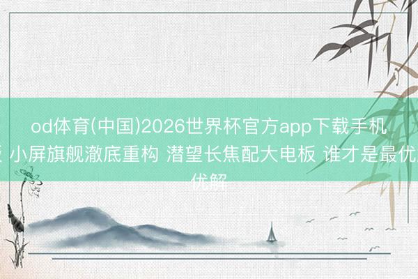 od体育(中国)2026世界杯官方app下载手机版 小屏旗舰澈底重构 潜望长焦配大电板 谁才是最优解