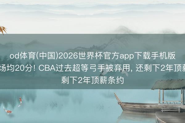 od体育(中国)2026世界杯官方app下载手机版 之前场均20分! CBA过去超等弓手被弃用， 还剩下2年顶薪条约