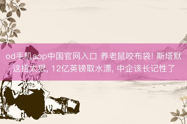 od手机app中国官网入口 养老鼠咬布袋! 斯塔默这招太狠, 12亿英镑取水漂, 中