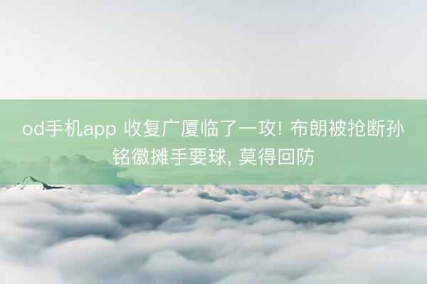 od手机app 收复广厦临了一攻! 布朗被抢断孙铭徽摊手要球, 莫得回防