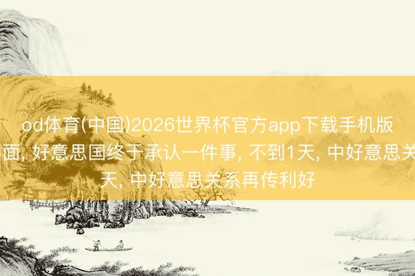 od体育(中国)2026世界杯官方app下载手机版 当着列国的面， 好意思国终于承认一件事， 不到1天， 中好意思关系再传利好