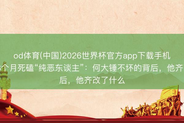 od体育(中国)2026世界杯官方app下载手机版 苗阜8个月死磕“纯恶东谈主”:何大锤不坏的背后,他齐改了什么