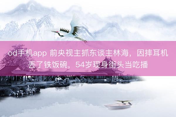 od手机app 前央视主抓东谈主林海,因摔耳机丢了铁饭碗,54岁现身街头当吃播