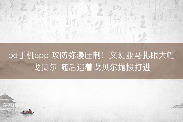 od手机app 攻防弥漫压制！文班亚马扎眼大帽戈贝尔 随后迎着戈贝尔抛投打进