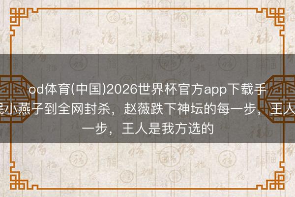 od体育(中国)2026世界杯官方app下载手机版 从国民小燕子到全网封杀，赵薇跌下神坛的每一步，王人是我方选的
