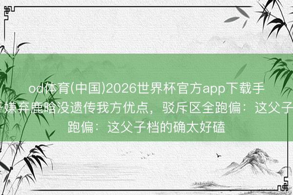 od体育(中国)2026世界杯官方app下载手机版 邓超公开嫌弃鹿晗没遗传我方优点，驳斥区全跑偏：这父子档的确太好磕