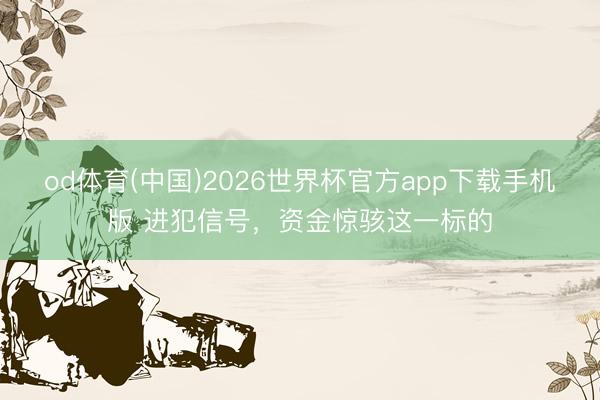 od体育(中国)2026世界杯官方app下载手机版 进犯信号,资金惊骇这一标的